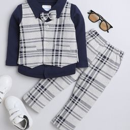 BUMZEE Infant Boys Pure Cotton Shirt With Waistcoat & Trousers-picture-11