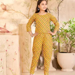 Aarika Girls Printed Top with Trousers-image-26