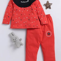 Toonyport Girls Printed Pure Cotton Top With Trousers Clothing Set-image-93