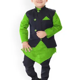 BAESD Boys Geometric Printed Mandarin Collar Kurta With Churidar-60