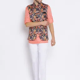 Hangup Men Kurta Set With Nehru Jacket-picture-3