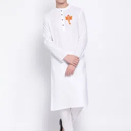 DEVOILER Men White Kurta with Trousers-picture-25