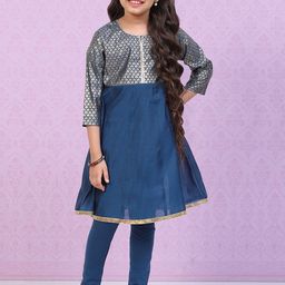 Biba Girls Ethnic Motifs Gotta Patti Kurta with Trousers-picture-43