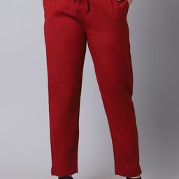 Pistaa Women Maroon Cigarette Trousers-picture-39
