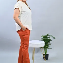 Mlada Women Plus Size Original Flared Low-Rise Lint Free Bootcut Trousers image 5