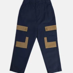 MINI KLUB Boys Relaxed High Rise Cotton Cargos Trousers-image-48