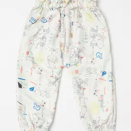 J Style Kids White Printed Slim Fit Joggers-image-21