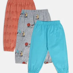 MINI KLUB Boys Pack Of 3 Mid-Rise Printed Pure Cotton Joggers-42