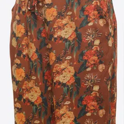 Biba Women Brown Floral Printed Kurta with Trousers image 3