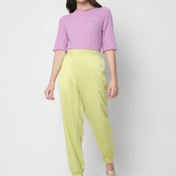 Vero Moda Women Lime Green Slim Fit High-Rise Trousers-image-15