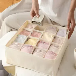 HOKIPO Beige Set of 2 Regular Drawer Organiser Organisers image 3