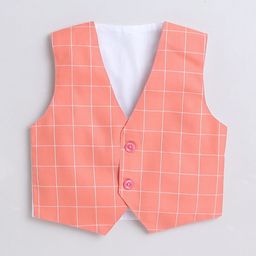 Jeetethnics Boys Checked Notched Lapel Single-Breasted 4 Piece Suits image 5