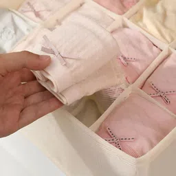HOKIPO Beige Set of 2 Regular Drawer Organiser Organisers image 4