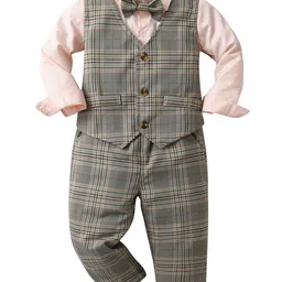 StyleCast Boys Grey & Pink Checked 3 Piece Suit-picture-24