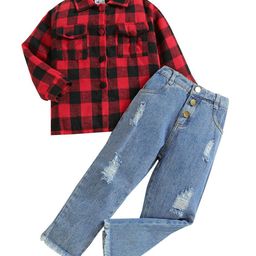 StyleCast Boys Red Checked Shirt with Trousers-image-14