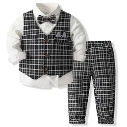 StyleCast x Revolte Boys Checked Pure Cotton Single-Breasted Three Piece Suit-image-75
