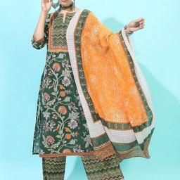 Vishudh Women Geometric Pure Cotton Kurta Set-picture-15