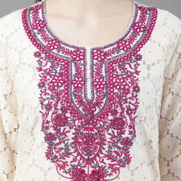 Tulsattva Embroidered Thread Work Pure Cotton Kurta with Trousers & With Dupatta image 2