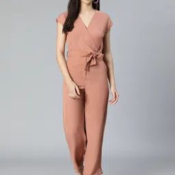 Oxolloxo Pink Basic Jumpsuit with Lace Inserts-picture-16