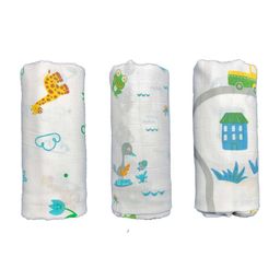 PINKBUNNY Infant Set of 3 Printed Pure Cotton Swaddle-3
