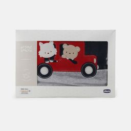 Chicco Grey & Red Pram Blanket With Removable Cover image 4