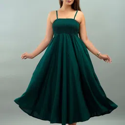 IQRAAR Green Empire Maxi Dress-picture-58