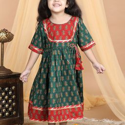 Sangria Ethnic Motifs Printed A-Line Maxi Dress-image-87