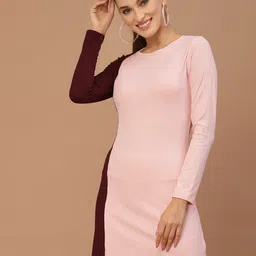 KASSUALLY Women Pink & Maroon Sheath Dress-image-70