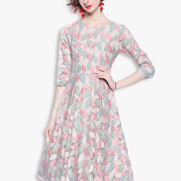 JC Collection Beige Floral Dress-image-95