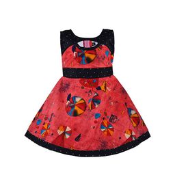 Wish Karo Girls Pink Abstract Print Dress-picture-11