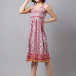 Tulsattva Red Ethnic Motifs Dress-image-26