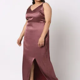 Curves by MISH Shoulder Straps Chiffon Maxi Dress-picture-11