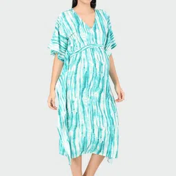 MYLO ESSENTIALS Green Tie and Dye Dyed Maternity Kaftan Midi Dress-picture-35
