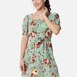 ALL WAYS YOU Floral Print Crepe A-Line Dress-image-77