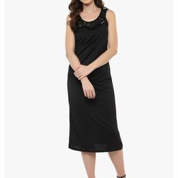 Porsorte Black Sheath Midi Dress-image-78