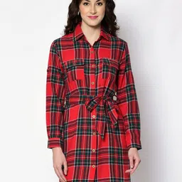 PRETTY LOVING THING Women Checked Shirt Mini Dress-image-35