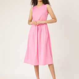 BRINNS Flared Midi Cotton Dress-image-69