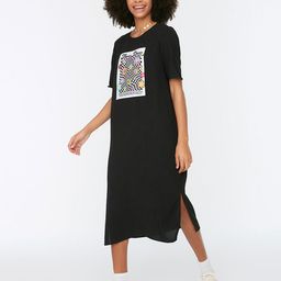Trendyol Women Black Graphic Printed T-shirt Midi Dress-image-52