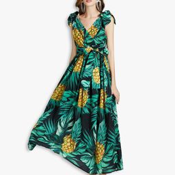 JC Collection Green & Yellow Tropical Maxi Dress-image-51