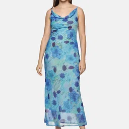 ISU Floral Printed Cowl Neck Sleeveless Sheath Midi Dress-picture-29
