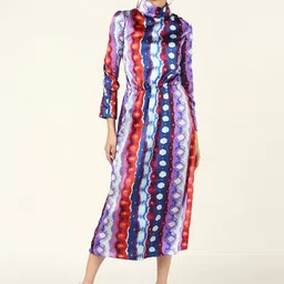 DODO & MOA Satin A-Line Midi Dress-43