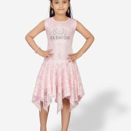 Aarika Girls Self Design Net Midi Dress-picture-1