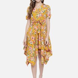 ALL WAYS YOU Floral Print Cold-Shoulder Crepe Fit & Flare Dress-image-53