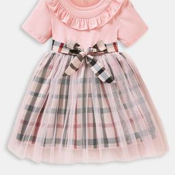 Hopscotch Girls Pink Checked Dress-picture-34