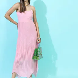 Tokyo Talkies Pink & pink lady Maxi Dress-image-84