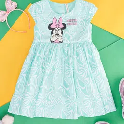 Pantaloons Junior Girls Minnie Mouse Printed Cotton Fit & Flare Dress-image-23