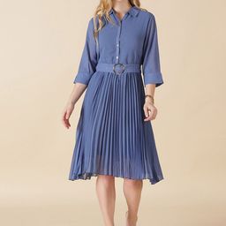 Gipsy Blue Georgette Shirt Dress-image-23