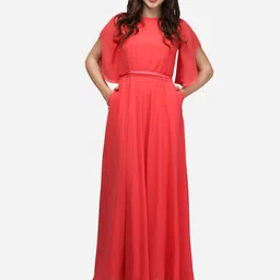 V&M Red Georgette Maxi Dress-picture-29