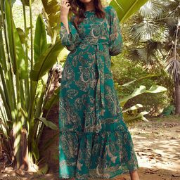 STREET 9 Ethnic Motif Printed Chiffon Maxi Dress-image-25
