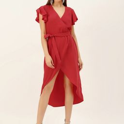DODO & MOA V-Neck Midi Dress-image-4